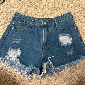 shein high wasted denim shorts